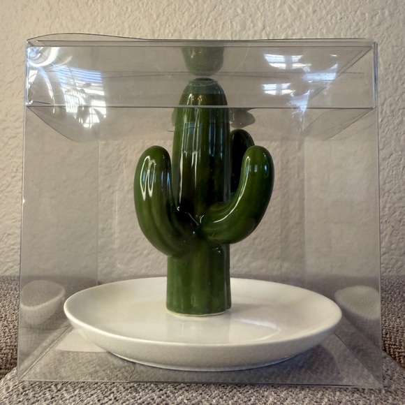Cactus Ring Jewelry Trinket Dish — Green and White - Picture 2 of 14
